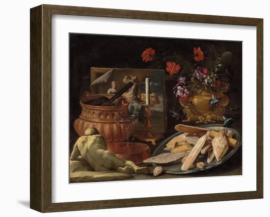 Allegory of the Five Senses-Giuseppe Recco-Framed Giclee Print