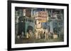 Allegory of the Good Government: Effects of Good Government on the City Life-Ambrogio Lorenzetti-Framed Premium Giclee Print