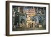 Allegory of the Good Government: Effects of Good Government on the City Life-Ambrogio Lorenzetti-Framed Art Print