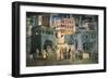 Allegory of the Good Government: Effects of Good Government on the City Life-Ambrogio Lorenzetti-Framed Art Print
