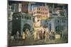 Allegory of the Good Government: Effects of Good Government on the City Life-Ambrogio Lorenzetti-Mounted Art Print