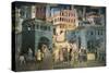 Allegory of the Good Government: Effects of Good Government on the City Life-Ambrogio Lorenzetti-Stretched Canvas