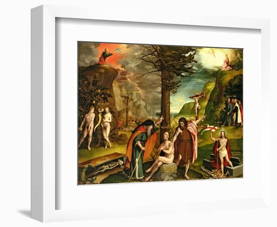 Allegory of the Old and New Testaments, Early 1530s-Hans Holbein the Younger-Framed Giclee Print