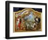 Allegory of the Power of Great Britain by Sea, Design for a Decorative Panel-Sir James Thornhill-Framed Premium Giclee Print