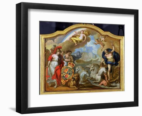 Allegory of the Power of Great Britain by Sea, Design for a Decorative Panel-Sir James Thornhill-Framed Giclee Print