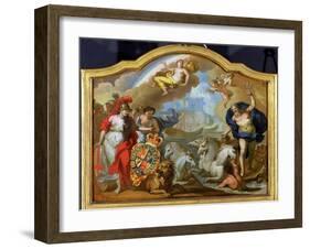 Allegory of the Power of Great Britain by Sea, Design for a Decorative Panel-Sir James Thornhill-Framed Giclee Print