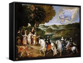 Allegory of the Treaty of the Pyrenees (Allegory of the Marriage of Louis XI)-Claude Deruet-Framed Stretched Canvas