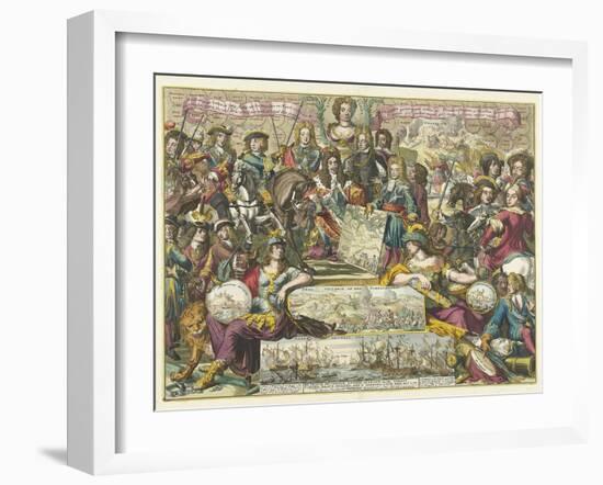 Allegory of the Victory of the Allies in 1704, 1704-1705-Romeyn De Hooghe-Framed Giclee Print