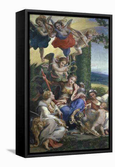 Allegory of the Virtues-Correggio-Framed Stretched Canvas