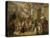 Allegory of Triumphal Procession of Prince of Orange, Hero of Waterloo, 1815-Cornelis van Cuylenburgh II-Stretched Canvas