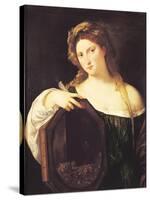 Allegory of Vanity, or Young Woman with a Mirror, circa 1515-Titian (Tiziano Vecelli)-Stretched Canvas