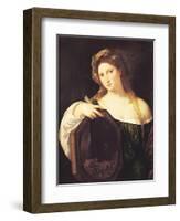 Allegory of Vanity, or Young Woman with a Mirror, circa 1515-Titian (Tiziano Vecelli)-Framed Giclee Print