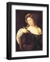 Allegory of Vanity, or Young Woman with a Mirror, circa 1515-Titian (Tiziano Vecelli)-Framed Giclee Print