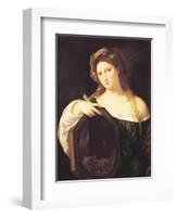 Allegory of Vanity, or Young Woman with a Mirror, circa 1515-Titian (Tiziano Vecelli)-Framed Giclee Print