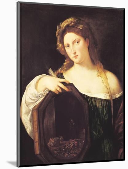 Allegory of Vanity, or Young Woman with a Mirror, circa 1515-Titian (Tiziano Vecelli)-Mounted Giclee Print