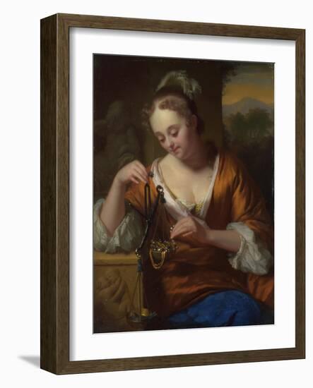 Allegory of Virtue and Riches, Ca. 1665-1667-Godfried Cornelisz Schalcken-Framed Giclee Print