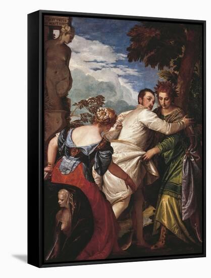 Allegory of Virtue and Vice or Hercules' Choice, Circa 1580-Paolo Caliari-Framed Stretched Canvas