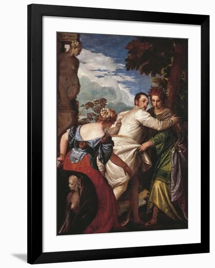 Allegory of Virtue and Vice or Hercules' Choice, Circa 1580-Paolo Caliari-Framed Giclee Print