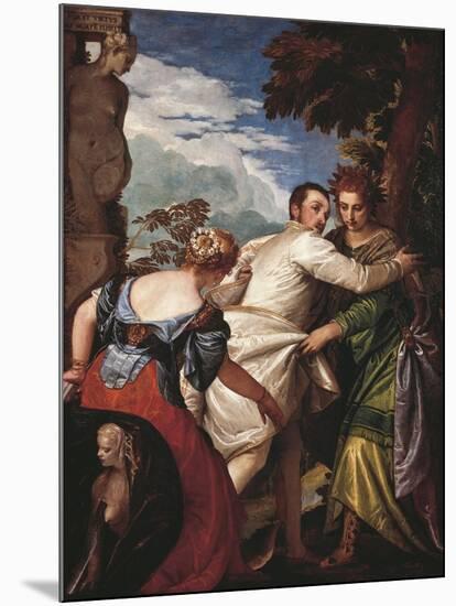 Allegory of Virtue and Vice or Hercules' Choice, Circa 1580-Paolo Caliari-Mounted Giclee Print