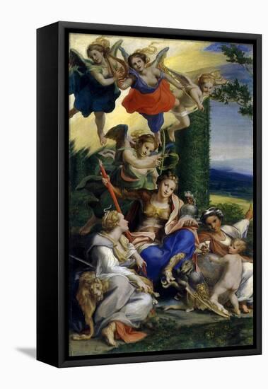 Allegory of Virtues, 1529-Antonio Allegri Da Correggio-Framed Stretched Canvas