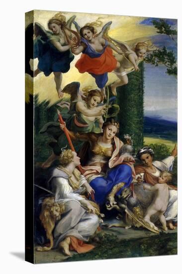 Allegory of Virtues, 1529-Antonio Allegri Da Correggio-Stretched Canvas