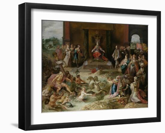 Allegory on the Abdication of Emperor Charles V in Brussels, C.1630-40-Frans Francken the Younger-Framed Giclee Print