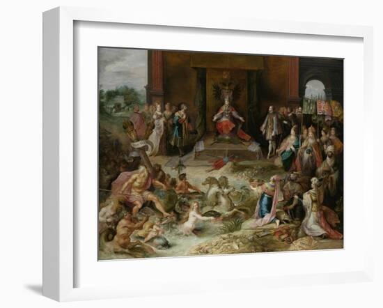 Allegory on the Abdication of Emperor Charles V in Brussels, C.1630-40-Frans Francken the Younger-Framed Giclee Print