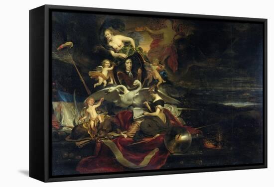 Allegory on the Raid on Chatham-Cornelis Bisschop-Framed Stretched Canvas