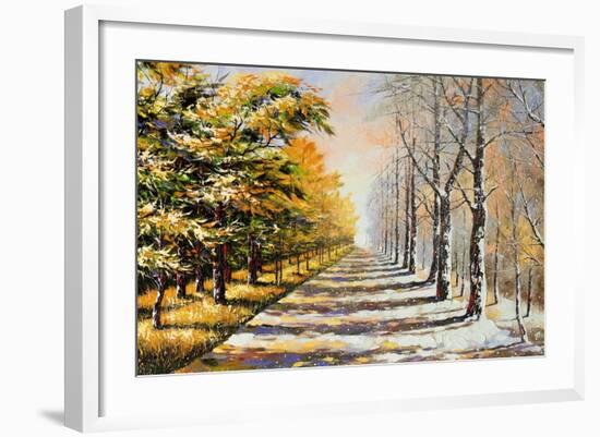 Allegory on Theme Winter-Autumn-balaikin2009-Framed Art Print