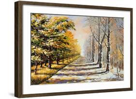 Allegory on Theme Winter-Autumn-balaikin2009-Framed Art Print