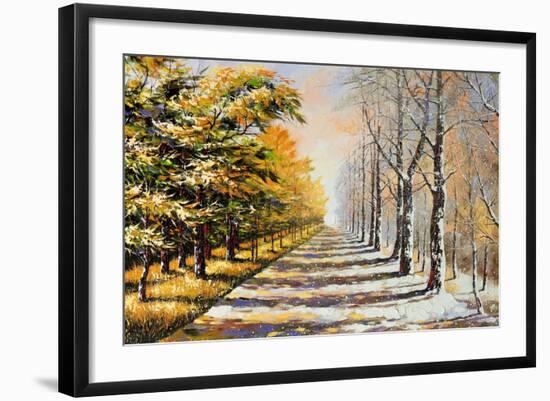 Allegory on Theme Winter-Autumn-balaikin2009-Framed Art Print