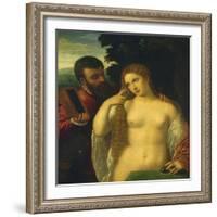 Allegory, Possibly Alfonso D'Este and Laura Dianti-Titian (Tiziano Vecelli)-Framed Giclee Print