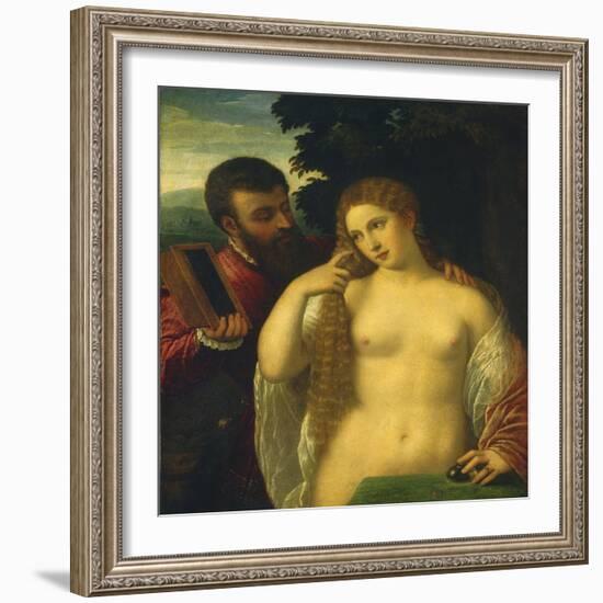 Allegory, Possibly Alfonso D'Este and Laura Dianti-Titian (Tiziano Vecelli)-Framed Giclee Print