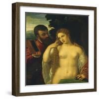 Allegory, Possibly Alfonso D'Este and Laura Dianti-Titian (Tiziano Vecelli)-Framed Giclee Print