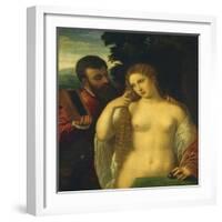 Allegory, Possibly Alfonso D'Este and Laura Dianti-Titian (Tiziano Vecelli)-Framed Giclee Print