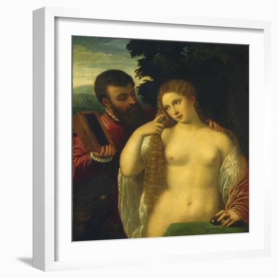 Allegory, Possibly Alfonso D'Este and Laura Dianti-Titian (Tiziano Vecelli)-Framed Giclee Print