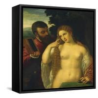 Allegory, Possibly Alfonso D'Este and Laura Dianti-Titian (Tiziano Vecelli)-Framed Stretched Canvas
