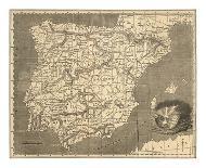 Map of Spain and Portugal-Allen Robert Branston-Framed Premium Giclee Print