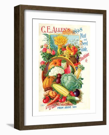 Allen's Seed Guide Brattleboro-null-Framed Art Print