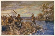 Danish Raiders in the Coastal Marshlands of East Anglia-Allen Stewart-Framed Stretched Canvas