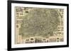 Allentown, Pennsylvania - Panoramic Map-Lantern Press-Framed Premium Giclee Print