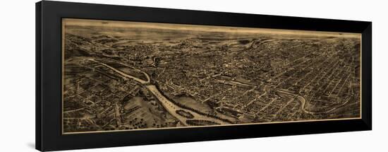 Allentown, Pennsylvania - Panoramic Map-Lantern Press-Framed Art Print