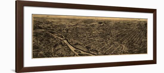 Allentown, Pennsylvania - Panoramic Map-Lantern Press-Framed Premium Giclee Print