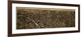 Allentown, Pennsylvania - Panoramic Map-Lantern Press-Framed Premium Giclee Print