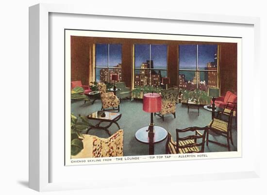 Allerton Hotel Lounge, Chicago, Illinois-null-Framed Art Print