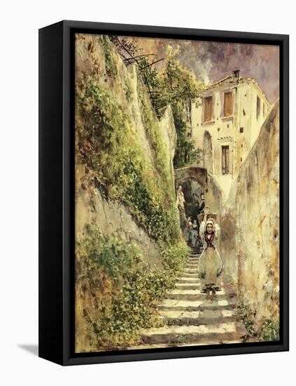 Alley Amalfi-Antonio Mancini-Framed Stretched Canvas