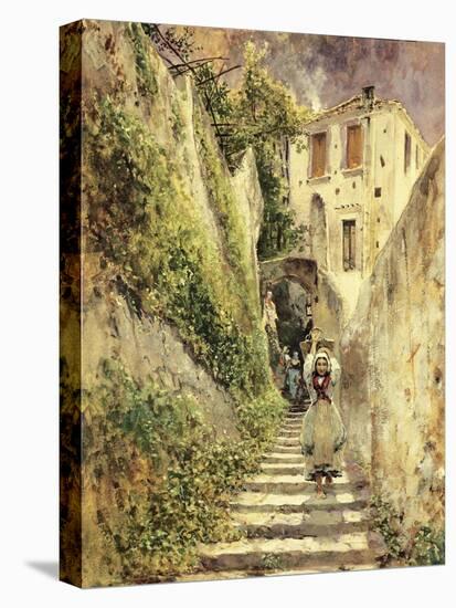 Alley Amalfi-Antonio Mancini-Stretched Canvas