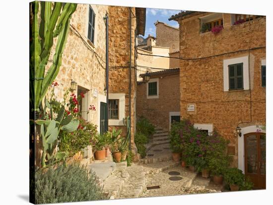 Alley in Fornalutx, Majorca, Balearics, Spain-Katja Kreder-Stretched Canvas