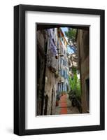 Alley in the Old Town of Ventimiglia, Province of Imperia, Liguria, Italy-null-Framed Art Print
