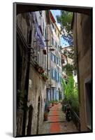 Alley in the Old Town of Ventimiglia, Province of Imperia, Liguria, Italy-null-Mounted Art Print
